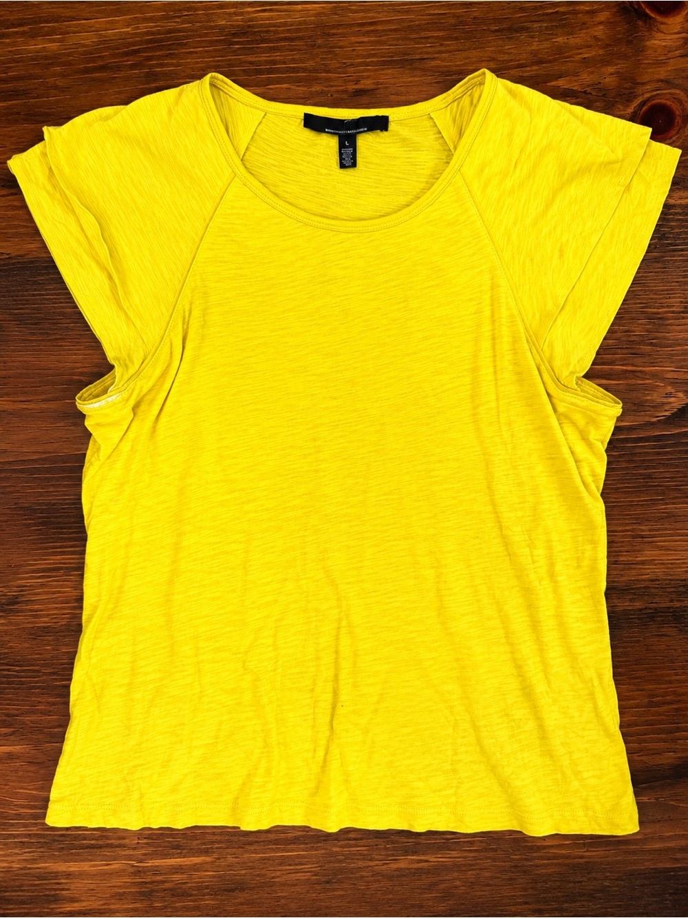 White House Black Market | Yellow Tee | Bright Lemon | Cotton Modal | M / L - Picture 2 of 4